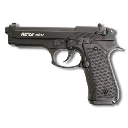 Охолощенное оружие пистолет Retay Beretta 92 к.9mm P.A.K (черный)